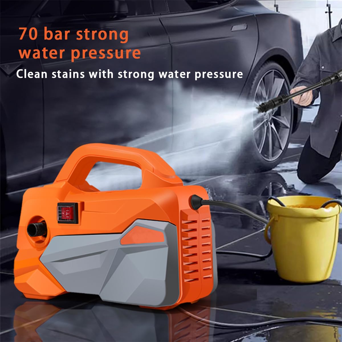 Nettoyeur Haute Pression, Pression : Max. 120 Bar, Débit : 500 l/h, Surface : 25 m²/h, Filtre à Eau, Poids : 6.7 kg, Flexible et Pistolet Haute Pression, Rotabuse, Lance