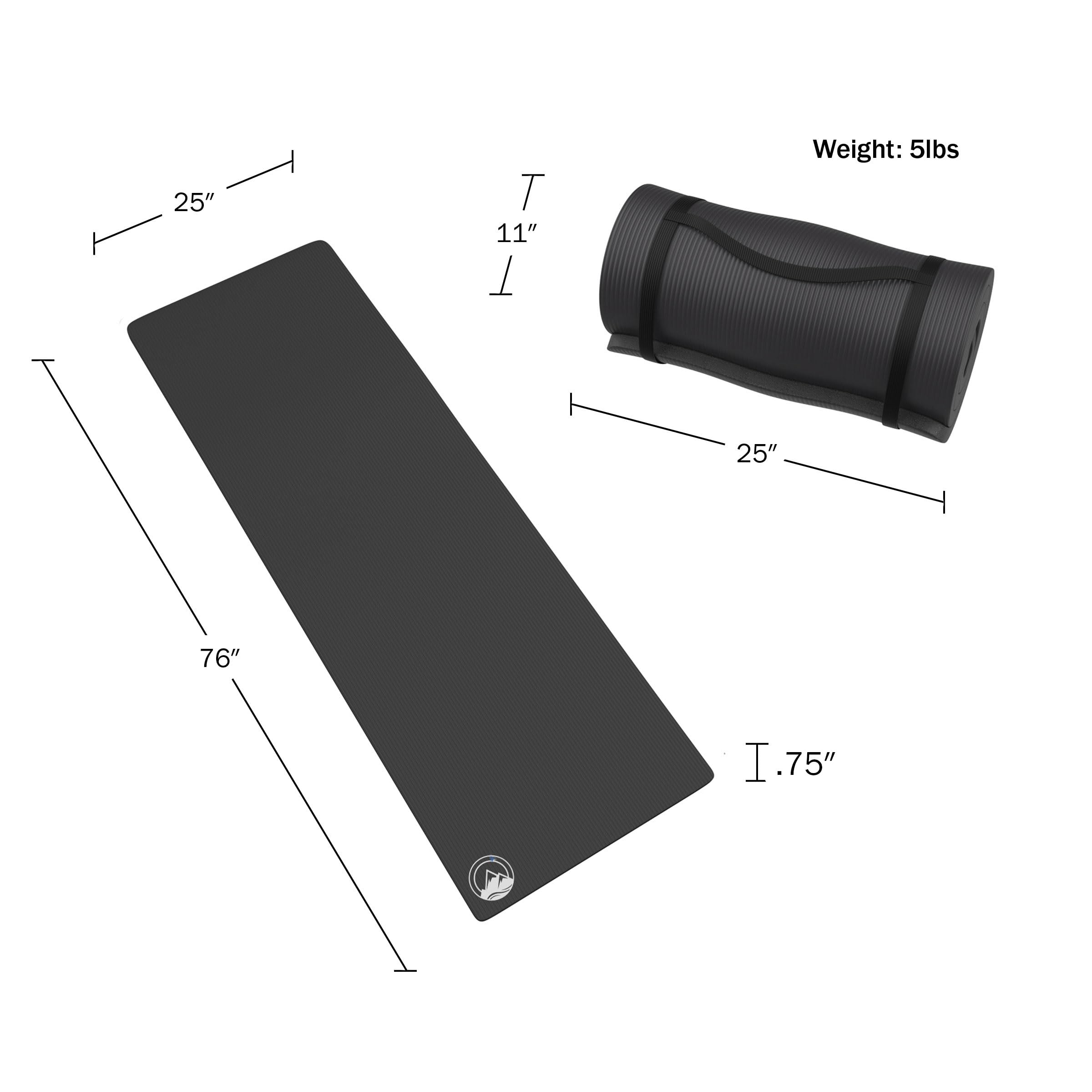 Wakeman zestaw 2 piankowych mat do spania na kemping, bardzo grube, 3,5 cm, wodoodporny zestaw podkładek do spania z paskami do noszenia, do namiotu lub nocowania, czarny