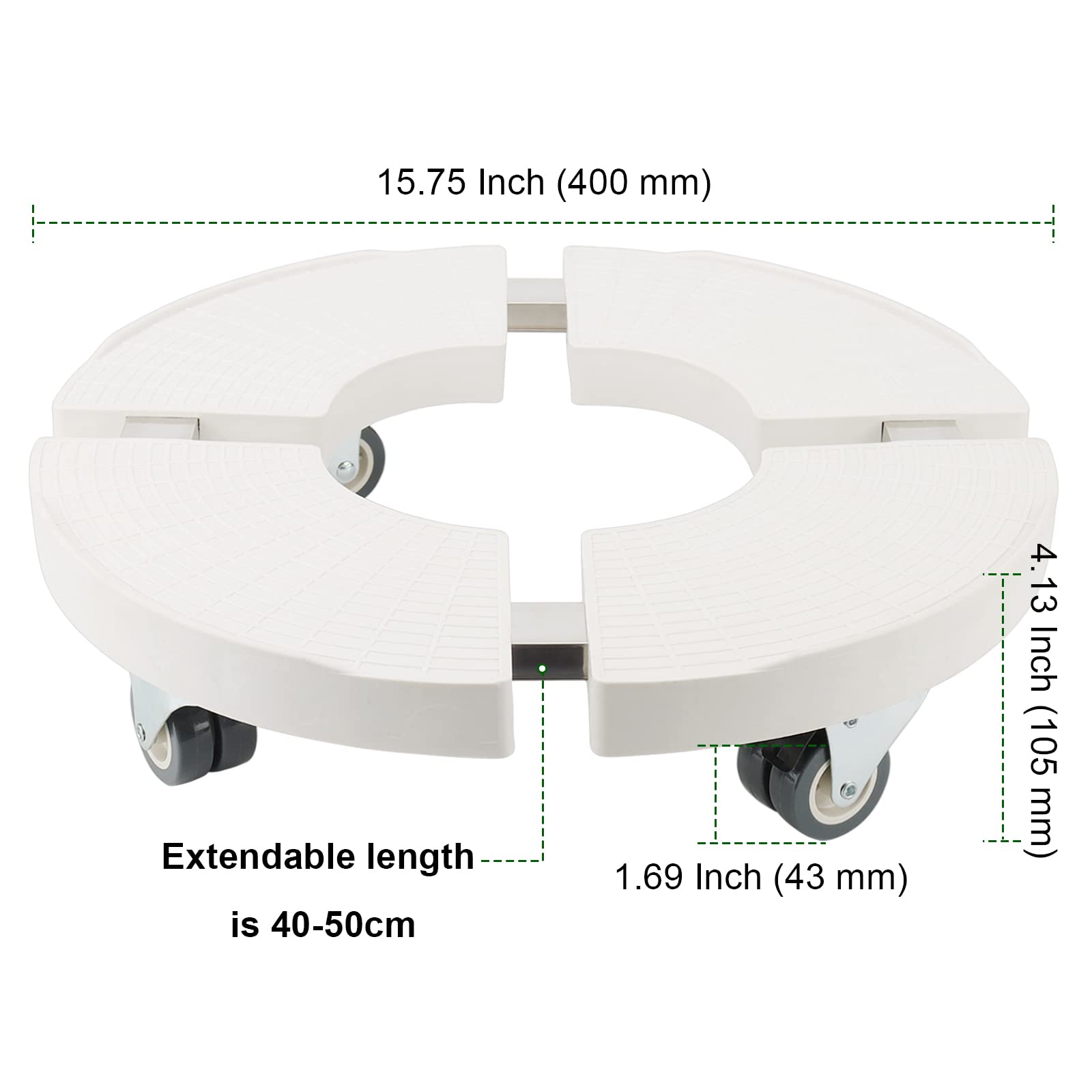 Pflanzenroller Verstellbar 42-61cm - Schwerlast Untersetzer Mit 360° Rädern
