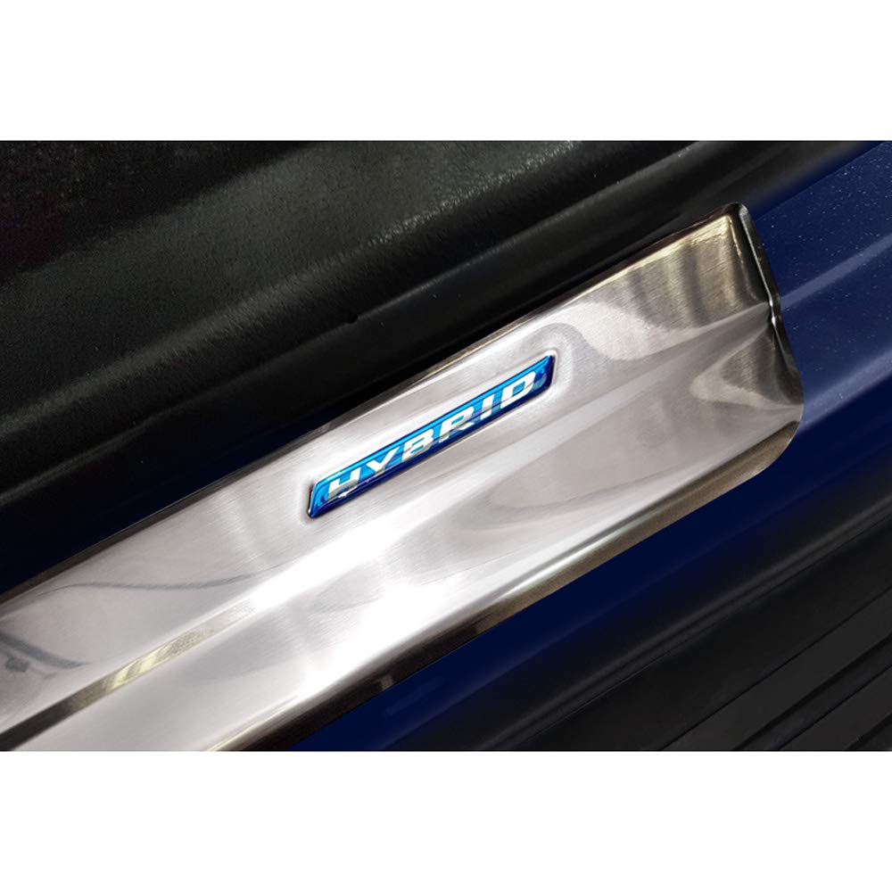 Seuils De Portes Inox Pour Toyota RAV4 (5e Gén. 2018-) & Suzuki Across (2020-) Hybrid - Kit 4 Pièces, Logo Bleu - 5