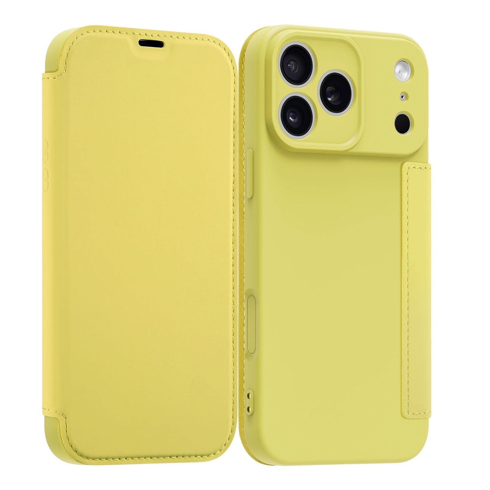 Générique Etui do iPhone'a 17 Pro Max/17 Pro/17 Air/17, silikonowe żelowe etui z przegródkami na karty ochronne etui na aparat (żółty, 17 Pro)