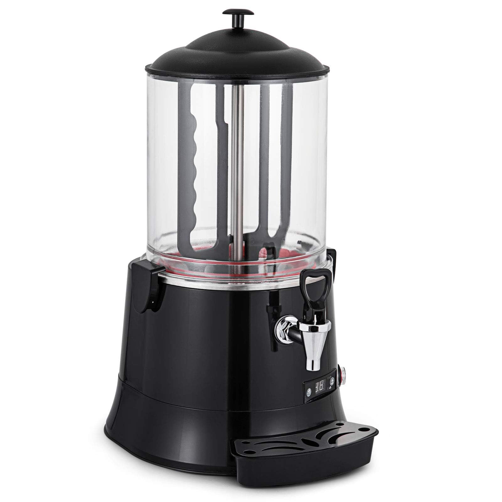 VEVOR Machine à Chocolat Chaud 10L Distributeur Chocolat Chaud Professionnel 400W Chocolatière Pro 30-90℃ Distributeur LED avec Plateau Égouttoir pour Boisson Chaude Café Lait Soja Maison Restaurant