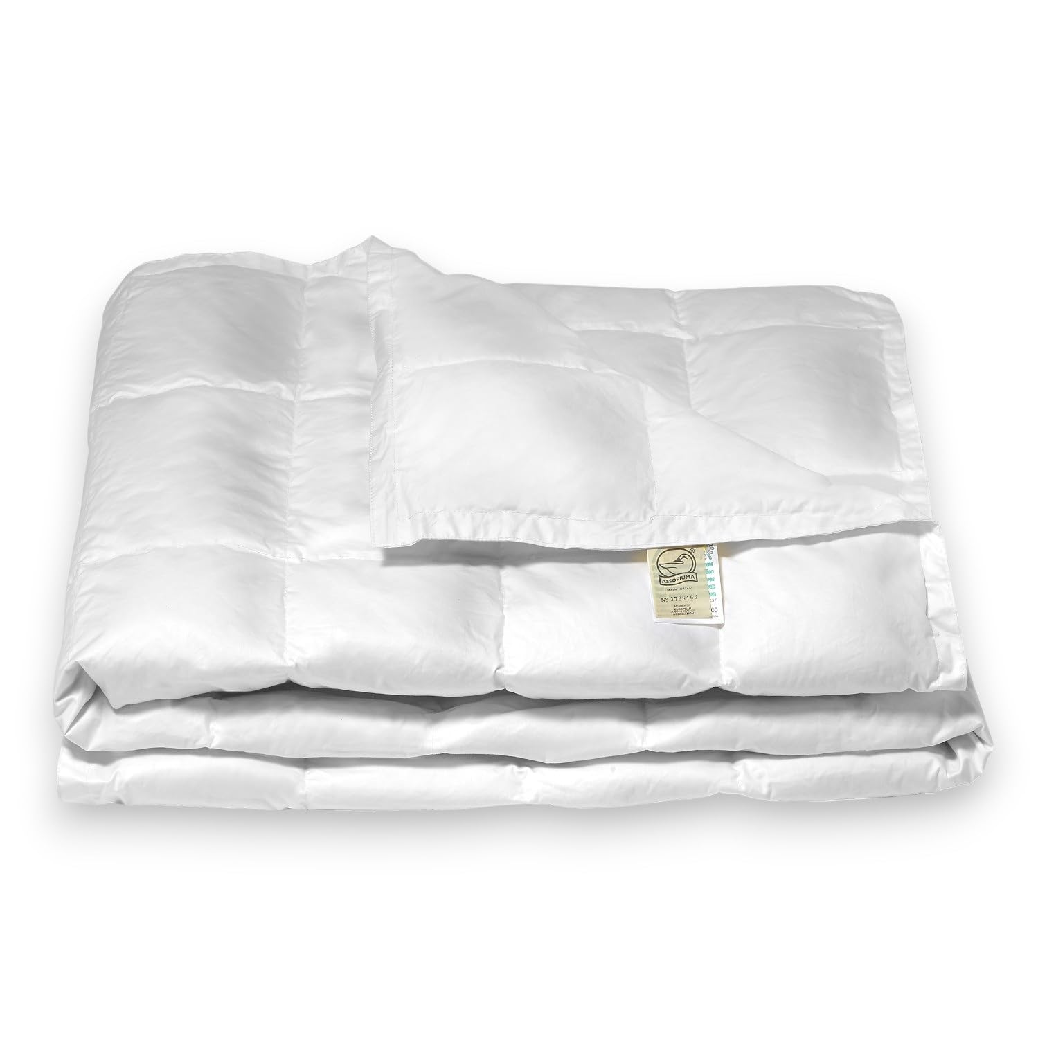 Vico Casa® Piumino letto leggero FIOCCO LIGHT per letto matrimoniale, MADE IN ITALY, in 100% piuma bianca, 1 punto di calore/Piumone matrimoniale 250x200cm, Certificato OEKOTEX
