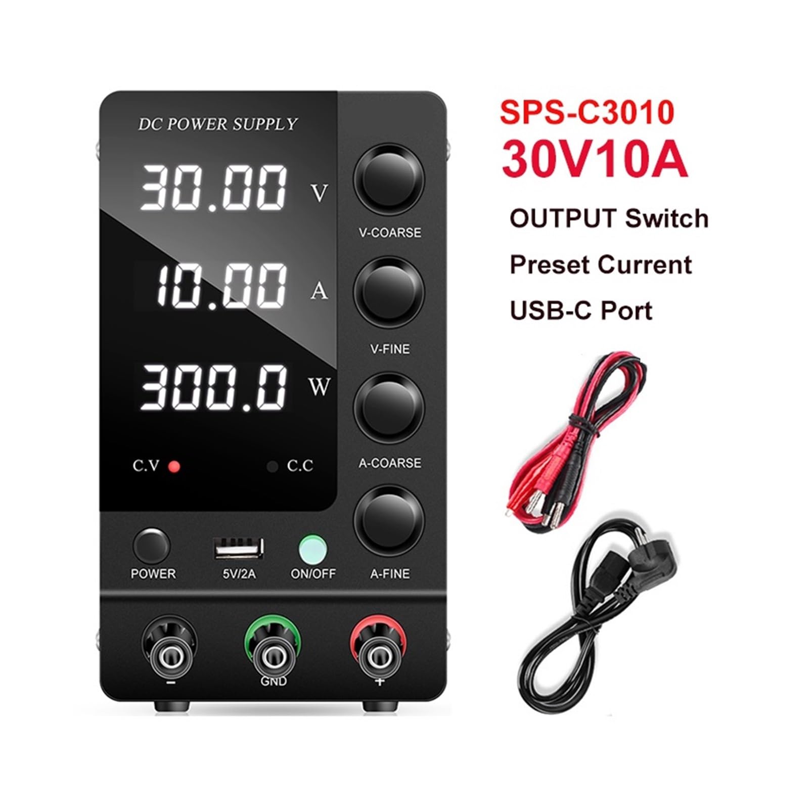 24V 30V 10A OCP OVP regulowana ładowarka akumulatorów zasilania DC Opcjonalnie(Sps-c3010 30v10a,AC 220V)