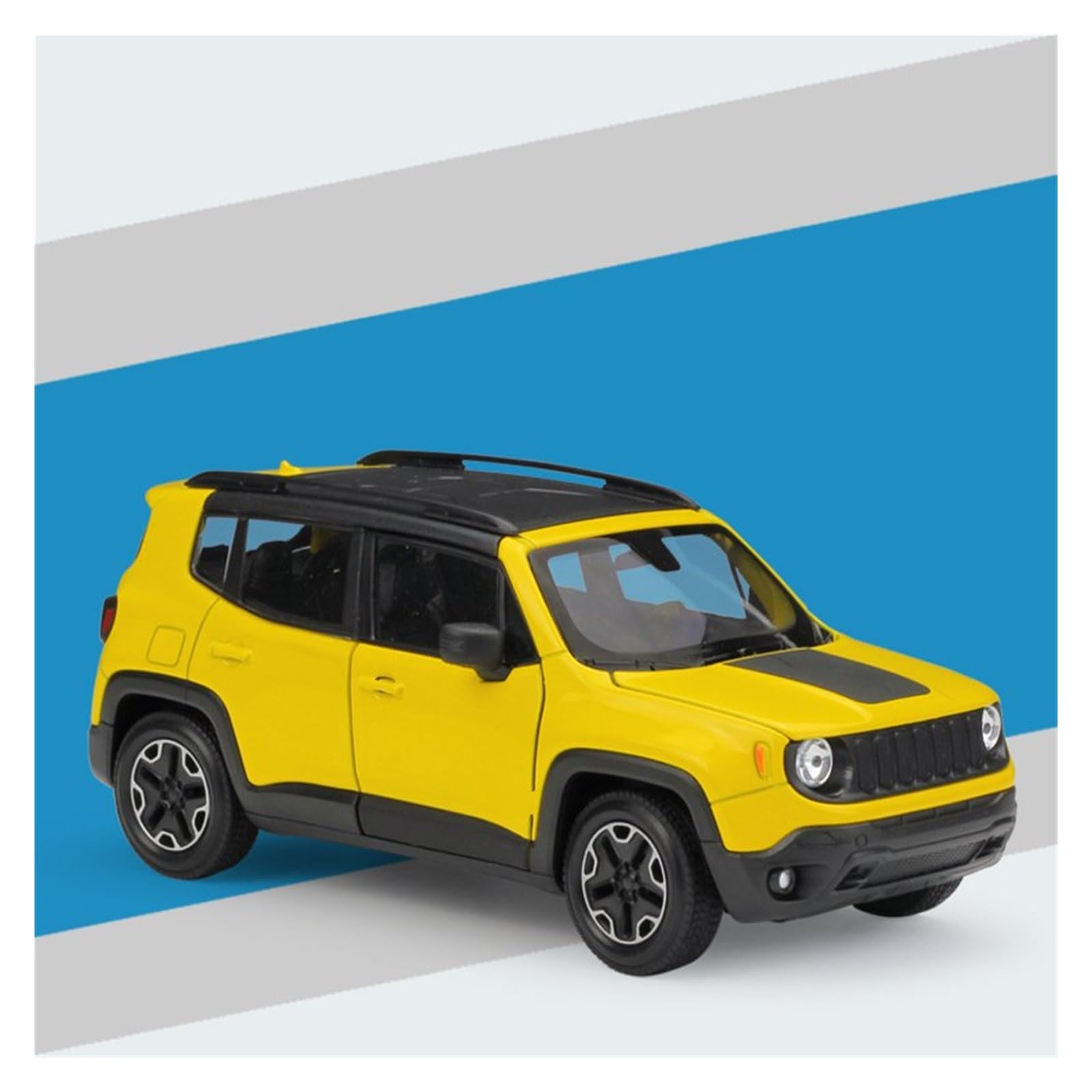 BANKOTO Diecast Car 1:24 For Jeep For Renegade For Trailhawk SUV Alloy Metal Diecast Car Model Display Collections Collectible Model(Yellow)