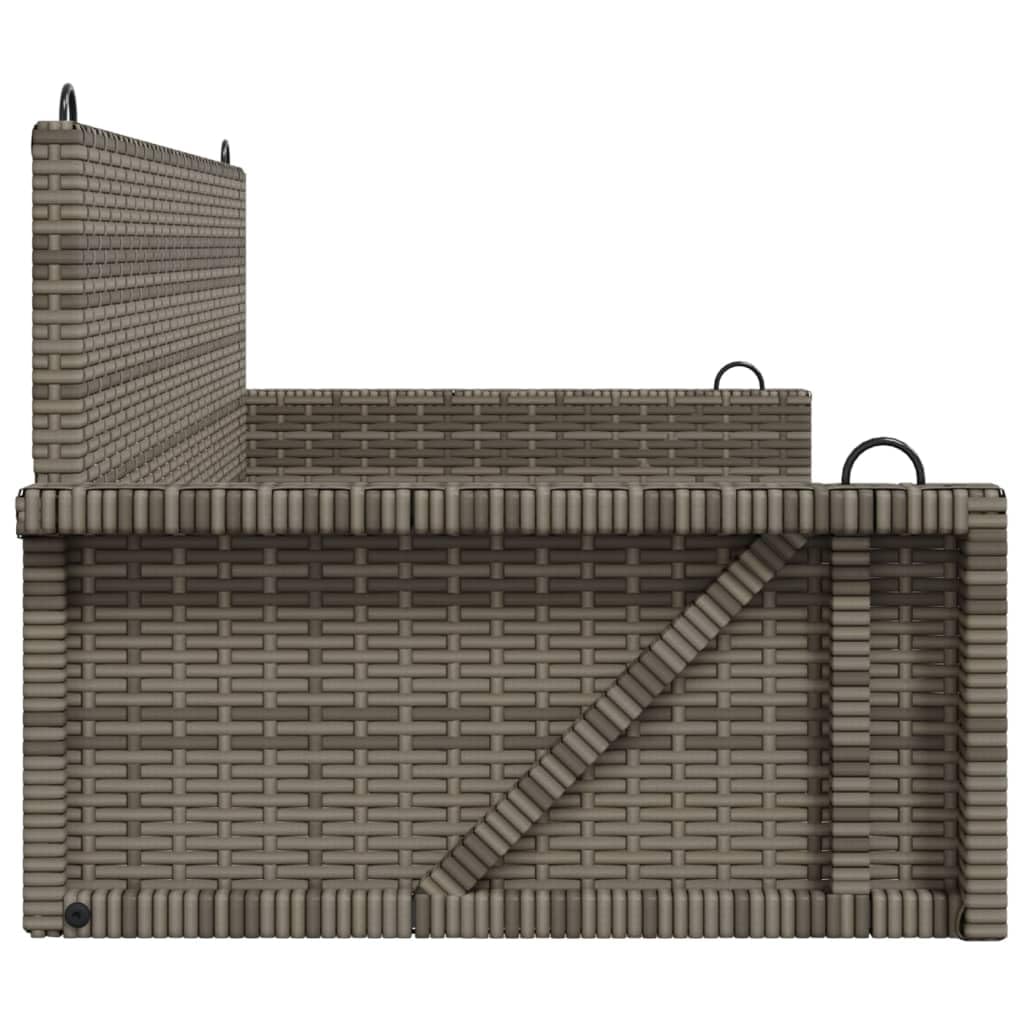 Banco Columpio de ratán sintético Gris 119x56x48 cm, Columpio Jardin Exterior, Balancin Jardin Exterior, Muebles Jardin Exterior, Balancin Balcon - 365627