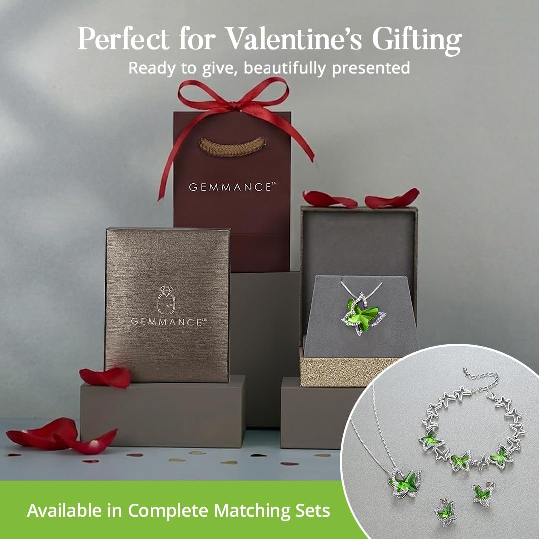 Valentine's Day Gift Butterfly Birthstone Crystal Necklace, Silver Tone with 18”+2” Chain, Necklace for Mother’s Day Anniversary Birthday Gifts for Women and Daughter - Image 6