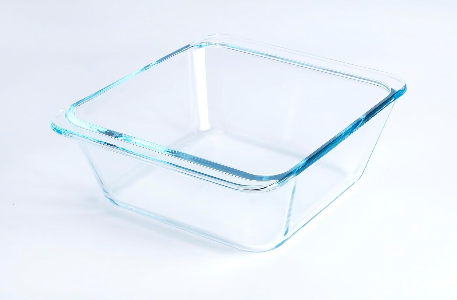 Deep Clear Tempered Glass Baking Dish, Square Borosilicate Glass Baking Pan. Oven, Microwave, Refrigerator and Dishwasher Safe. -1.0L