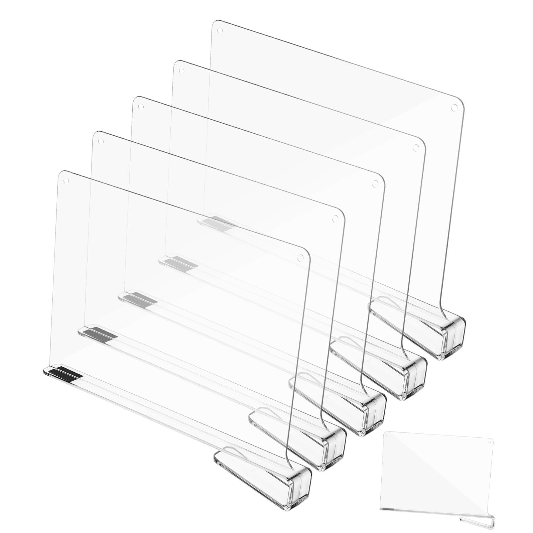 LABRIMP Separadores de Bolsos para Armario, Divisores de Estantes Transparentes de PS, 6 Piezas, Organizador Armarios Ropa y Accesorios