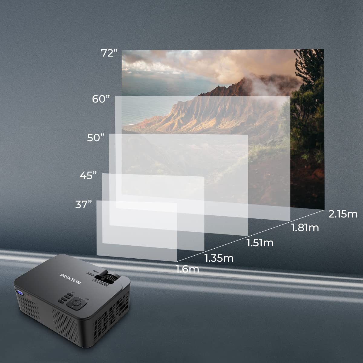 PRIXTON Goya - Proyector 2.800 Lumens, 2 Altavoces, Mando Distancia, 50.000H, VGA, 2xHDMI, USB2.0, MicroSD y AV, Negro (Reacondicionado)