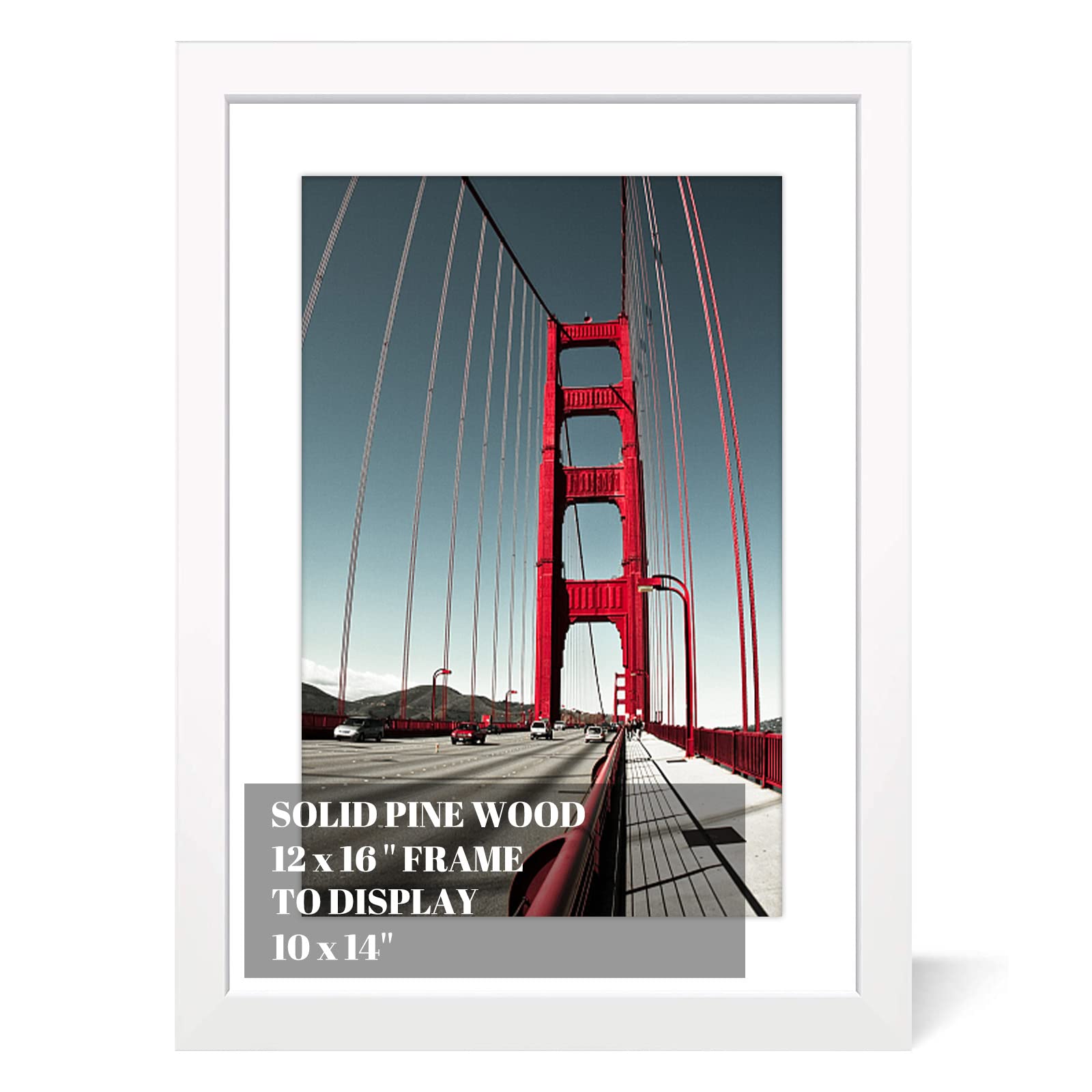 View 1 of 12x16 Picture Frame Diamond Painting Frames Poster Frames Made of Solid Wood,Display Pictures 10x14 with Mat or 12x16 without Mat for Photos, Paintings,Walls Decoration,Anniversary,Wedding,Christmas