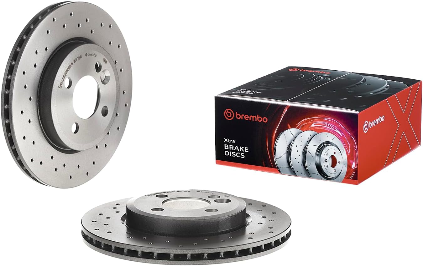 Brembo 09.A761.1X Xtra UV Coated vented drilled Front Brake Rotor MINI OE# 34116858651