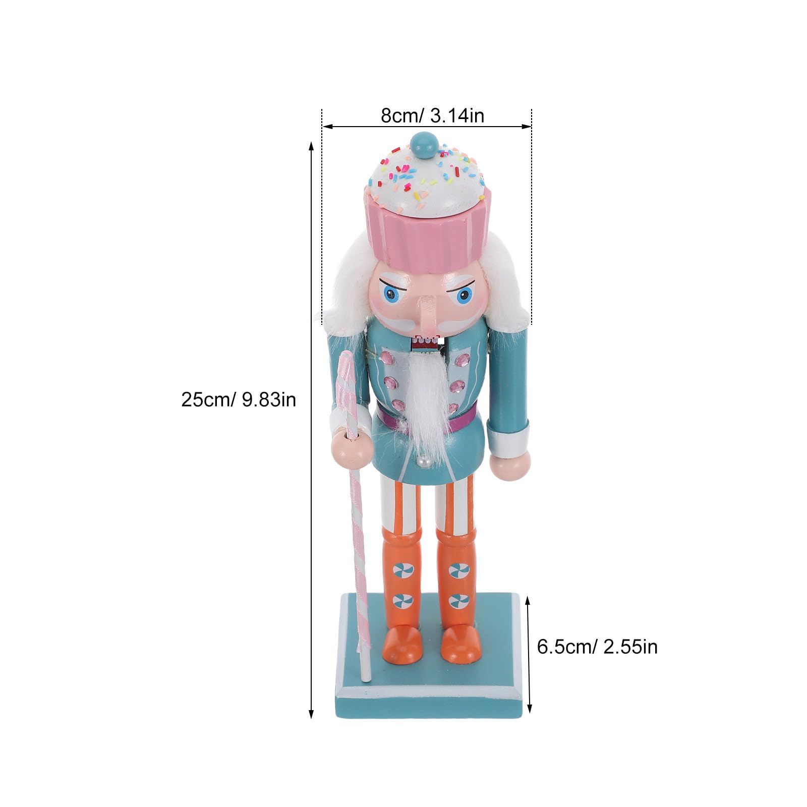 HEMOTON 3 Pezzi Statuina Schiaccianoci Natalizia in Legno, 10 Pollici