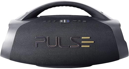 Caixa de Som Pulse X Boombox Bluetooth preta com tela LCD