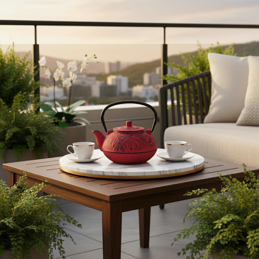 Tetera de Hierro Colado 0,6L - Estilo Oriental para Decoración