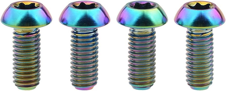 4Pcs Titanium M5 x 12mm Holder Torx Head Bolt Screw for Bicycle Water Bottle Cage (Colorful)