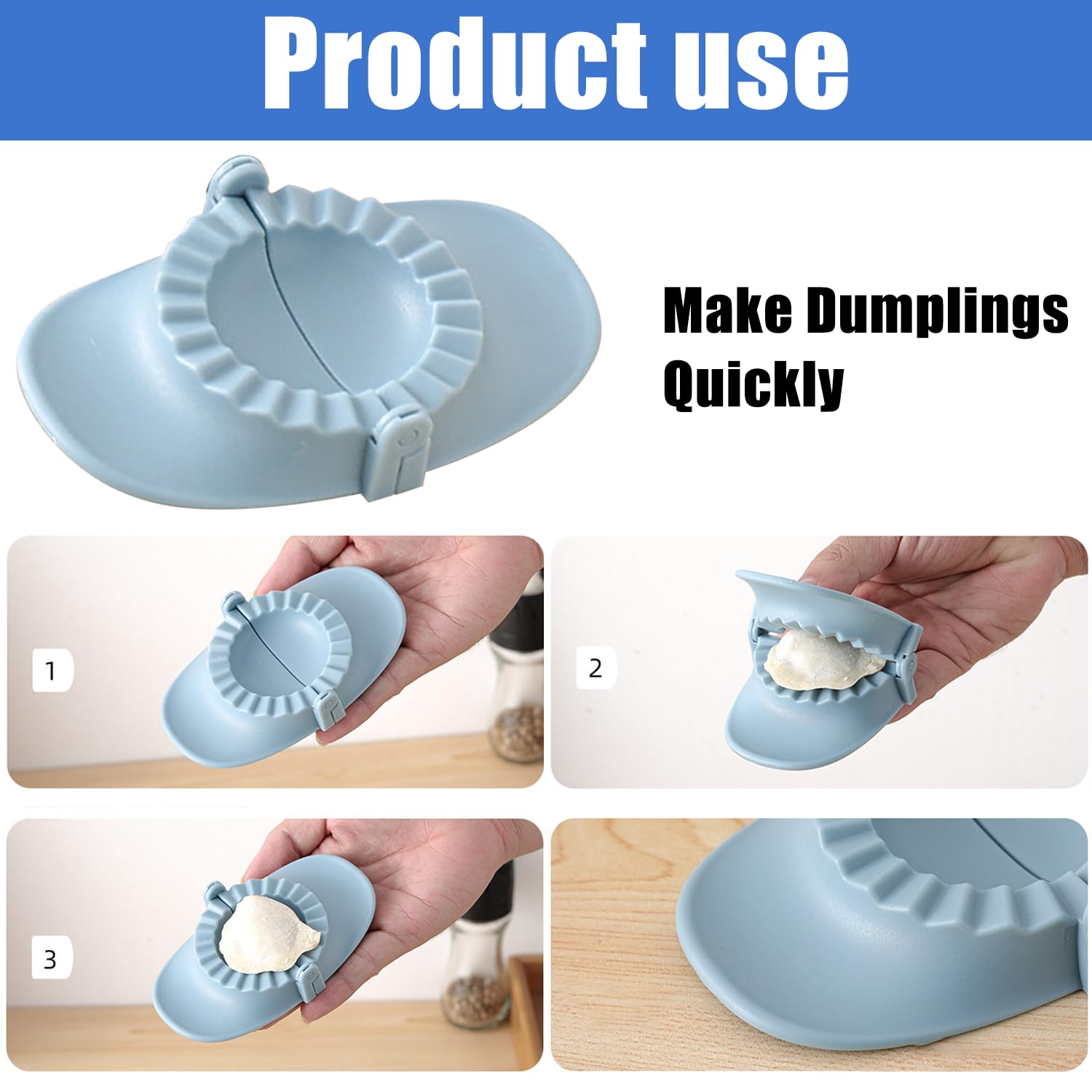 3 Piezas Molde Empanadillas, Molde de Clip para Bola de Masa, Dumpling Maker para Ravioli, Prensa Manual de Empanada, para Hacer Bolas de Masa Hervida, Pegatinas para Ollas