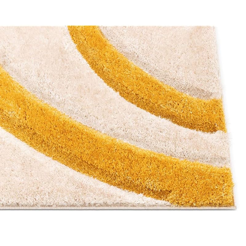 Image of Shaggy Area Rug - Extra Plush Luxury Carpet, Super Soft & Cozy Feel| Perfect for Living Room, Bedroom, and Stylish Home Decor- Yellow (3 x 5 ft)
