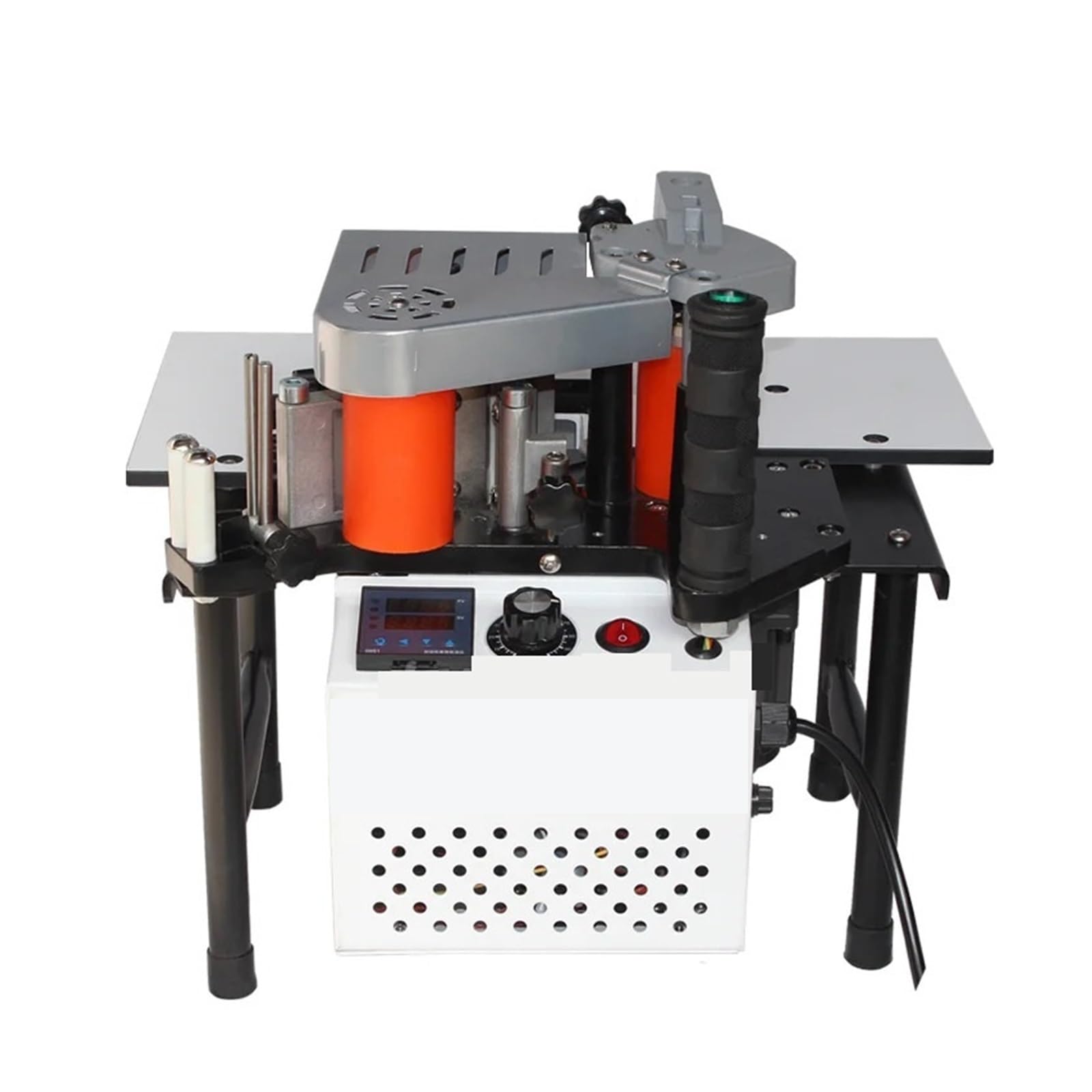 MY50 Woodworking Portable Edge Banding Machine Wood PVC Manual Bander Double Side Gluing 1200W Operates Smoothly Performs Well(Add Trimmer)