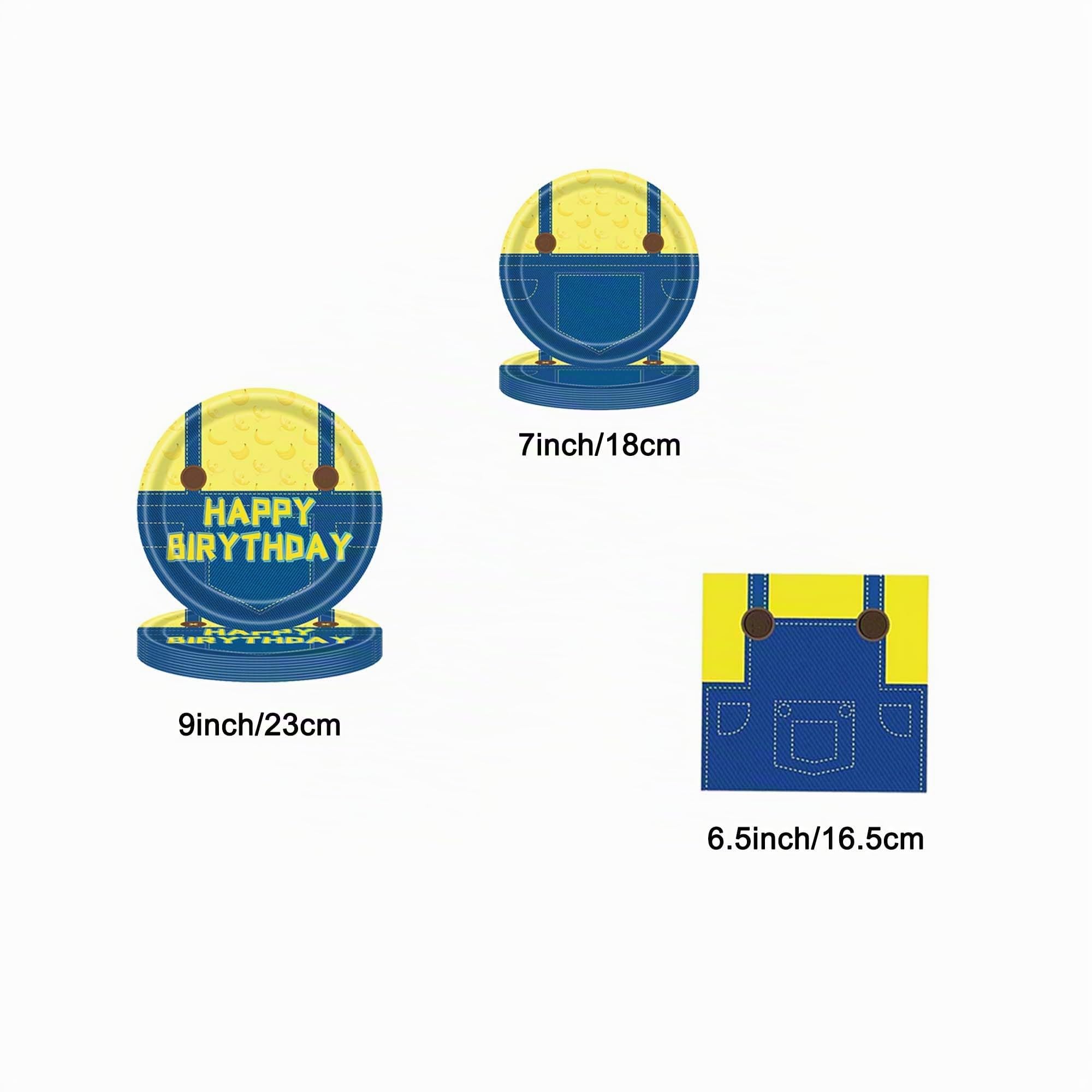 Kit Compleanno Stoviglie per Feste Banana Decorazioni per Yellow Forniture per Feste