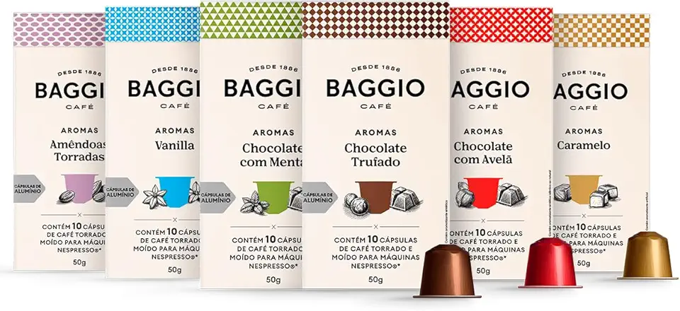 Kit de Cápsulas de Café Experience Baggio Café, compatível com Nespresso, contém 60 cápsulas