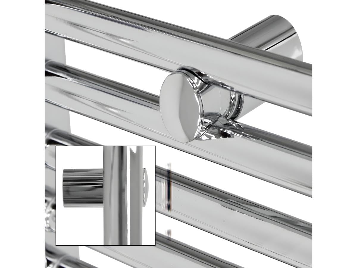 ECD Germany Radiateur Porte Serviettes Mural Radiateur Sèche-Serviettes coudé 400 x 800 mm Chrome électrique 600W