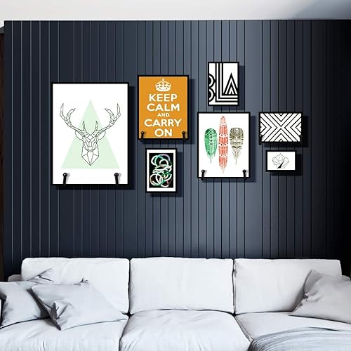 Miniatura 5 de MOCOUM Paquete de 4 soportes de exhibición de placas de montaje en pared, soporte de caballete de pared mediano, soporte vertical para platos,