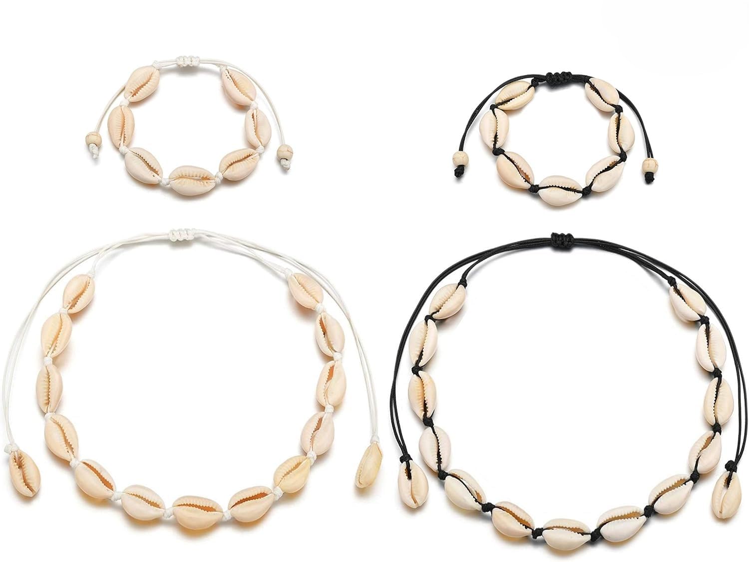 Collana Girocollo Bohémien Con Conchiglie – Fatta A Mano – Ivory E Nero – Yean - 4