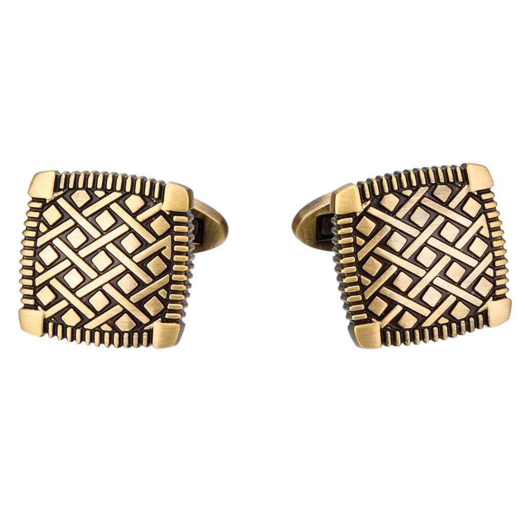 Gemelli per Camicia Vintage in Metallo Quadrato, bronzati, per Abito, Camicia Francese, Chiodi per Polsini