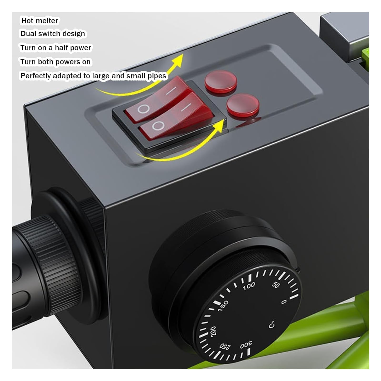 Kit de soldadura por fusión de tuberías de 75-90-110 mm, soldador profesional de tuberías PPR con 3 troqueles, cable resistente al calor de 3 metros y control preciso de la temperatura