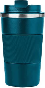Travel Mugs, Insulated Coffee Cup with Leakproof Lid - Travel Mug Vacuum Stainless Steel Double Walled Mug for Hot and Cold Coffee Water and Tea - 380ml Blue