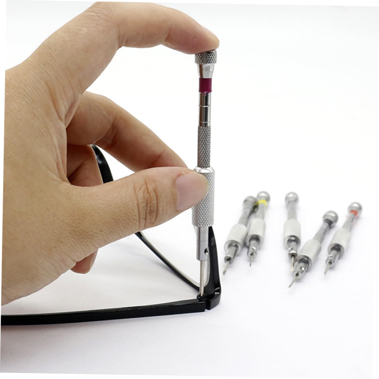 15 Piezas de Destornillador de extracción de eslabones, multiherramientas, Kit de reparación de anteojos de Bolsillo, Destornillador Plano para Reloj, Kits de joyería, Soporte para teléfo(