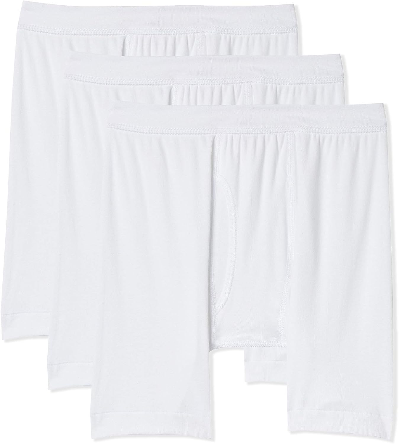 Slugger Pure Cotton Boxer Brief Underwear For Men, White, 3 Piece Pack