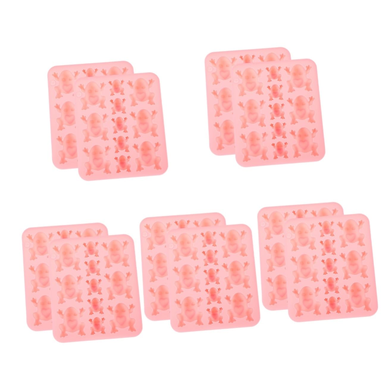 NUOBESTY Lot De 5 Moules À Chocolat En Silicone En Forme De Grenouille Pour Fondant Bonbons Décoration De Gâteaux Démoulage Facile 2 Pièces X 5