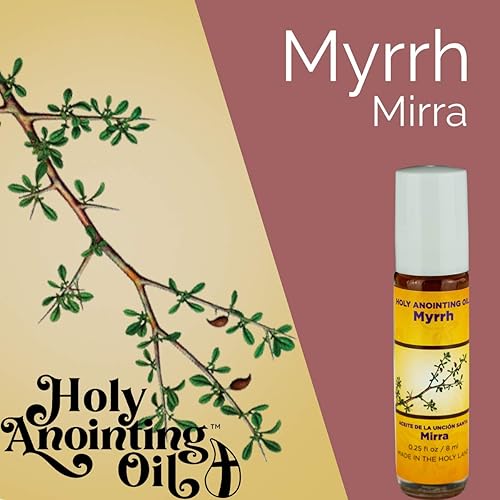Miniatura 3 de Aceite de unción de mirra de Israel Set de regalo en caja con dispensador, aceite de Jerusalén sagrado y llavero de metal dorado, gotero de plástico