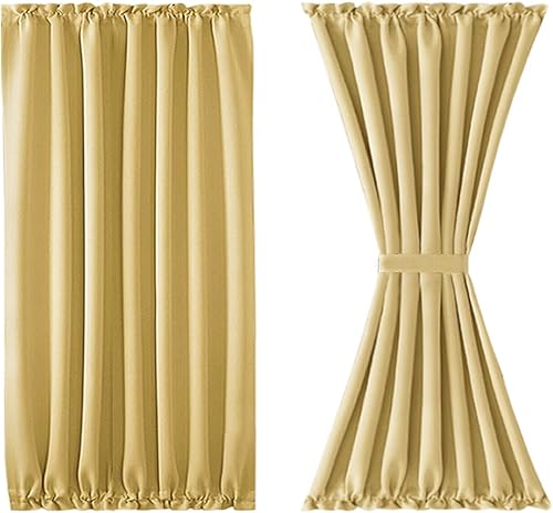 Miniatura 357 de DWCN Cortinas para puerta francesa: cortina térmica con bolsillo para barra para puertas con ventana de cristal, puertas de cocina y patio