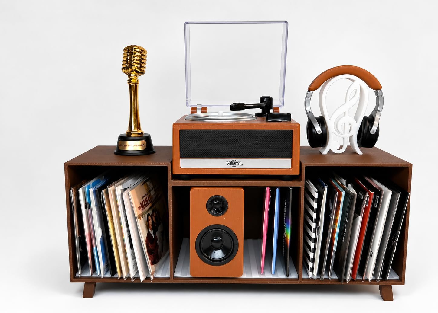 Mini Vinyl Collection Display Shelf (Brown)