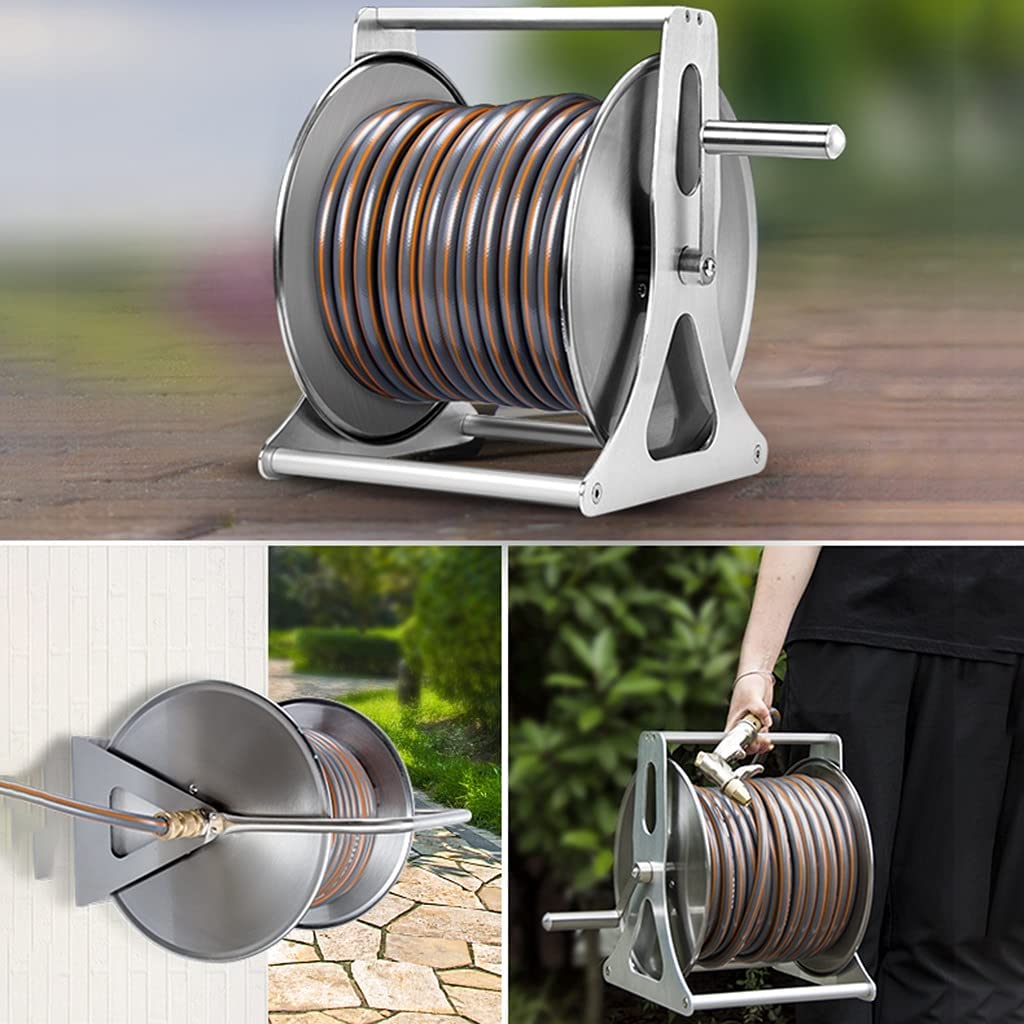 Gartenschlauchwagen, Schlauchwagen Silber 50 M Klassische Schlauchtrommel Passend Für Den Richtigen Gartenschlauchwagen Besonders Stabiles Gartengerätezubehör/Silber/40 M