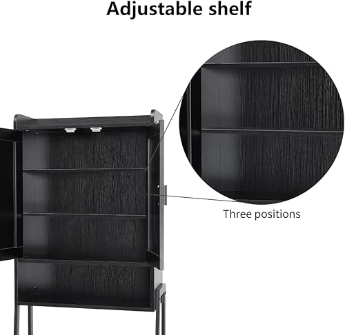 Miniatura 4 de apexnova Gabinete de almacenamiento sobre el inodoro, estante organizador de baño de madera que ahorra espacio sobre el inodoro con puerta doble y