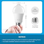Motion Sensor Light Bulbs Dusk to Dawn 13W Equivalent 100W 1100lm Movement Activated Security LED Light Bulb 2700K Warm White, Auto On Off for Porch Garage Basement Hallway Closet, 4 Pack