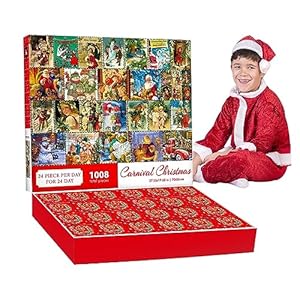 Advent calendar 2023, Jigsaw Puzzles for Adult Toys Christmas Gifts for Women Men, 24 Boxes – 1008 Pieces Puzzles for Adults and Kids Countdown to Christmas Home Decoration