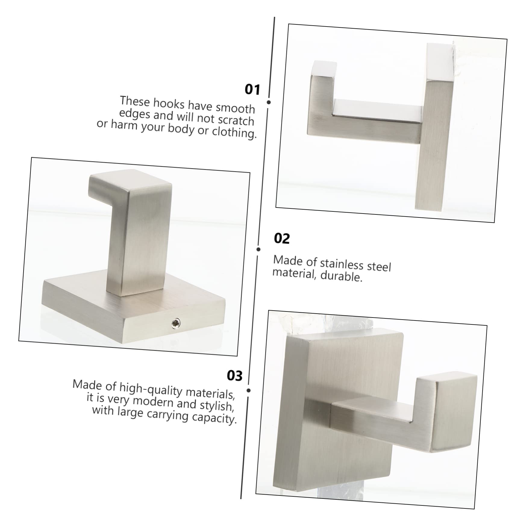 jojofuny 2pezzi Gancio Per Asciugamani Acciaio Inossidabile Supporto Muro Resistente Per Bagno e Cucina Ganci Appendini Per Accappatoi Cappotti Scialli e Accessori Facile Installazione