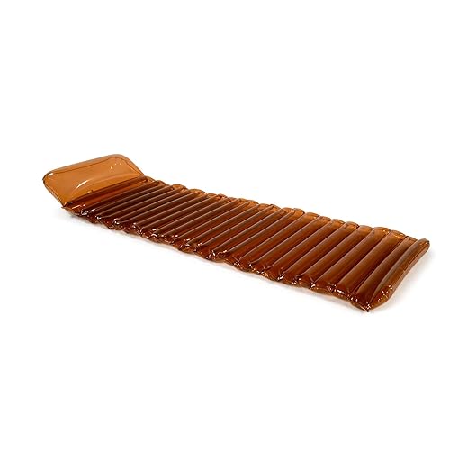 FUNBOY Giant Inflatable Clear Mocha Water Mat Lounger Pool Float, Perfect Summer Pool Party and Entertainment