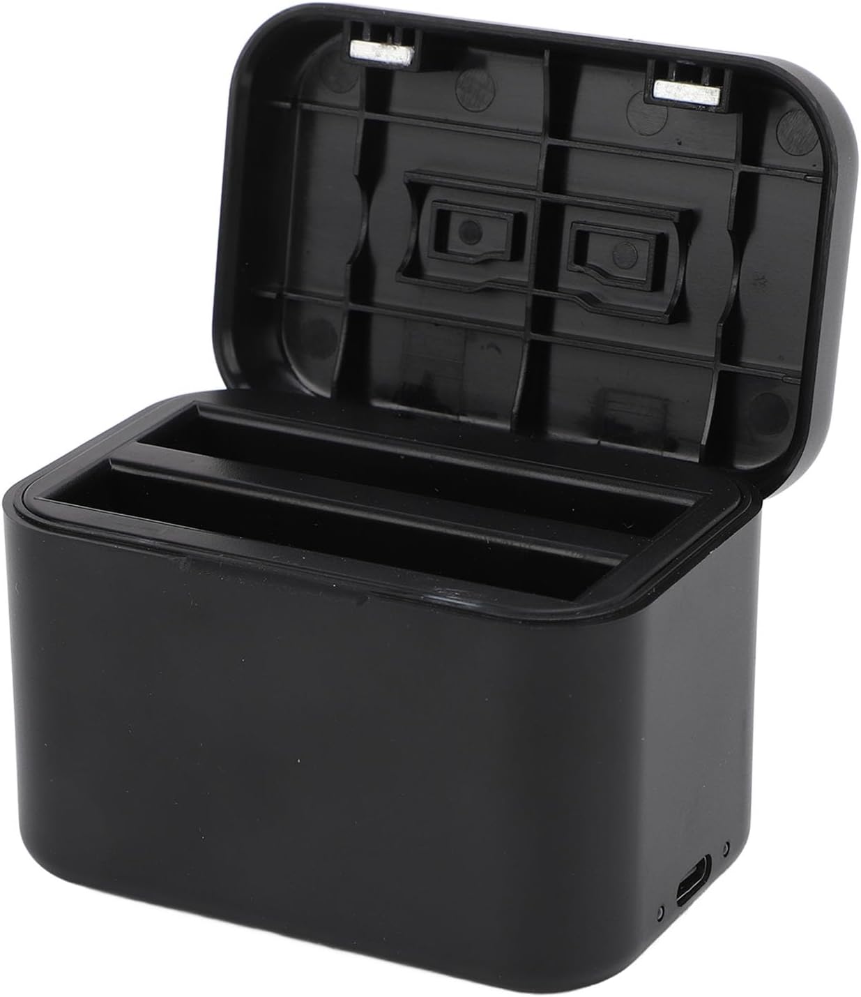 Tbest Action Camera Dual Battery Charger Fast Charging Hub USB Type C Cable Compatible with X4 Batteries Black ABS Compact Storage Box