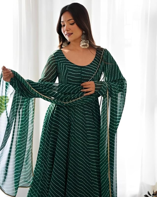 Image of Women's Georgette Anarkali Gown with Dupatta Set | Festive | Traditional | Wedding 190 Aarohi