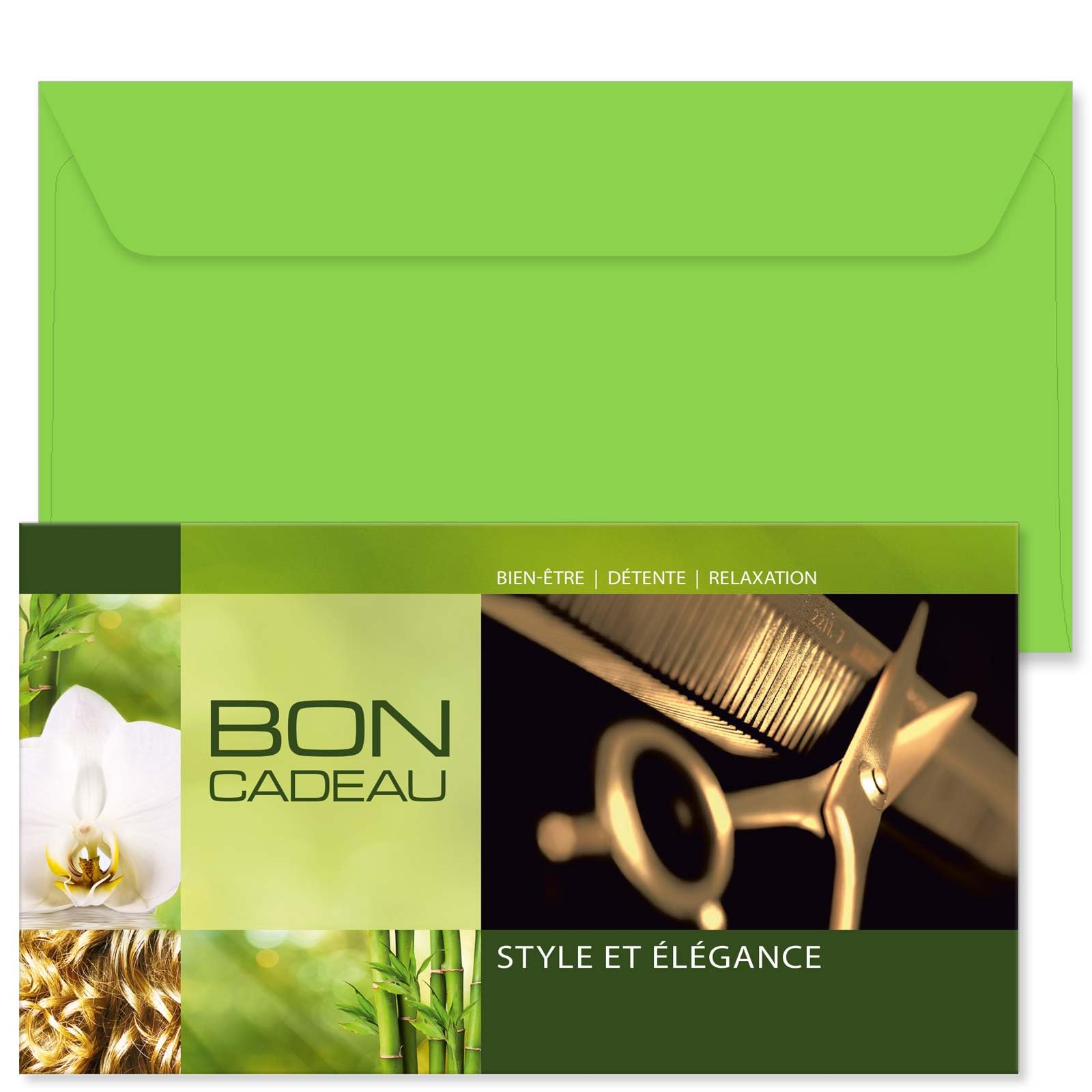 POS BON - 100 bons cadeaux à remplir avec enveloppe - formulaires imprimés pour des salons de coiffure K1261F-1-100-V1