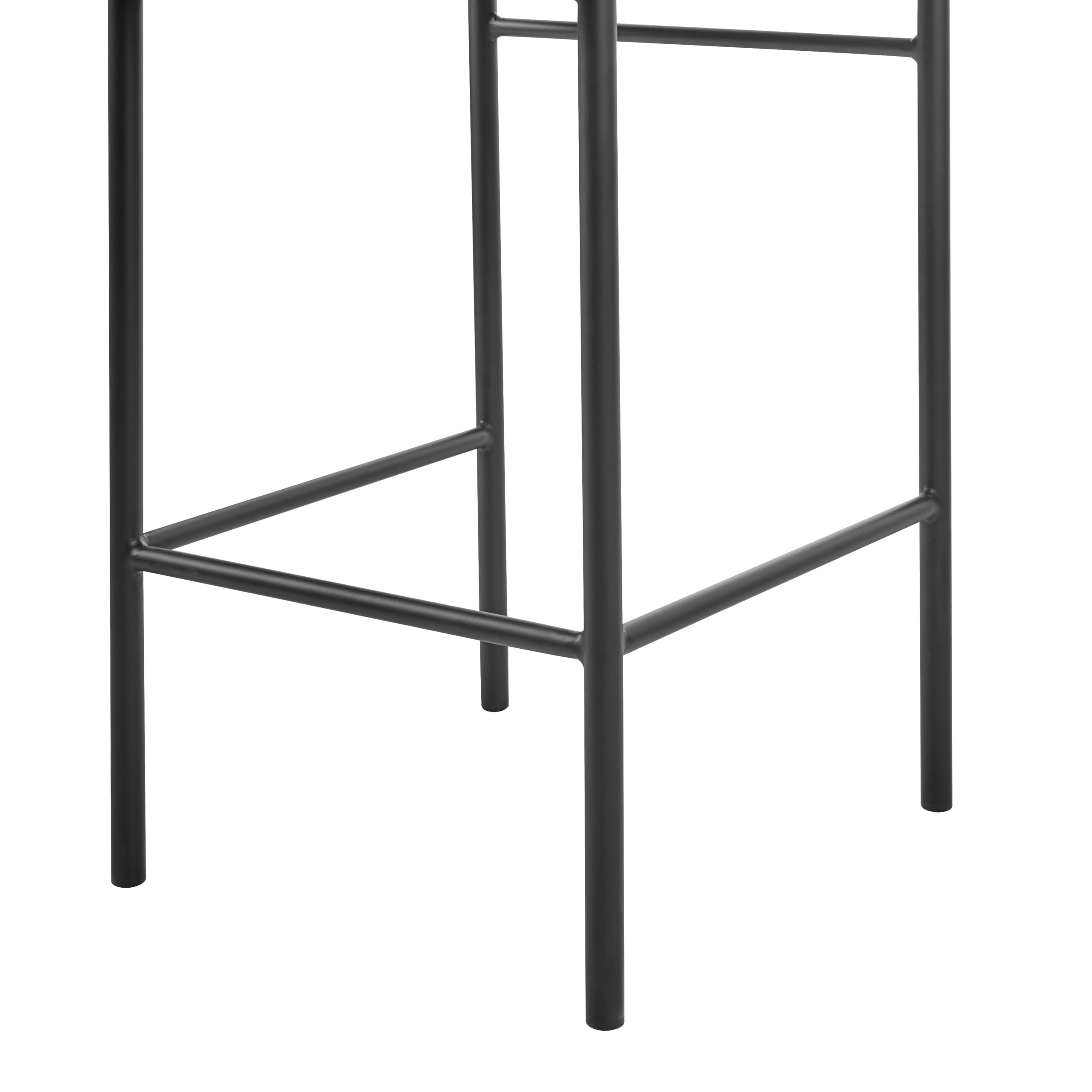 Beliani Barstuhl 2er Set Stoff grau niedrige Lehne Metallgestell Fußstütze Retro Amaya
