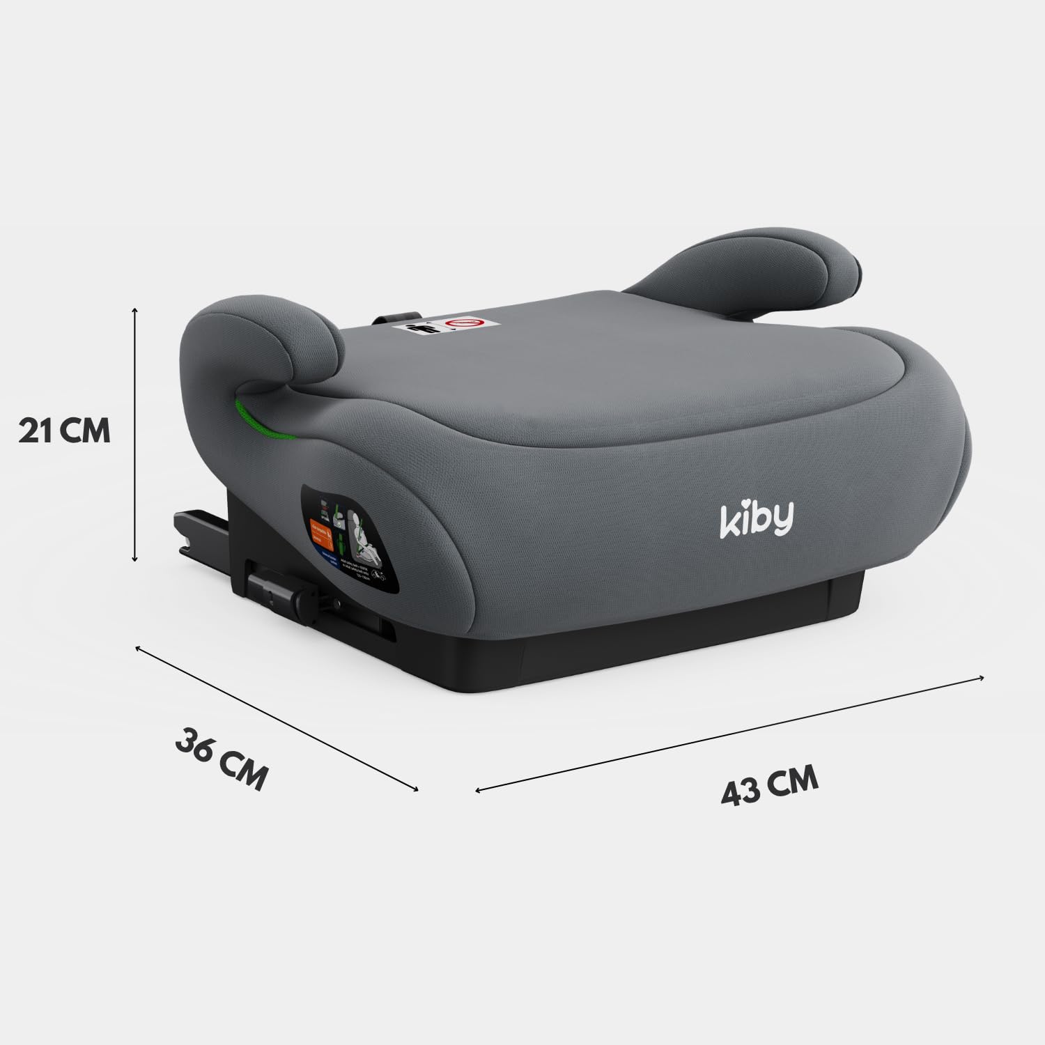 Kiby® Seggiolino Auto Alzabimbo Booster Fix, Alzatina 125-150 Cm I-Size R129
