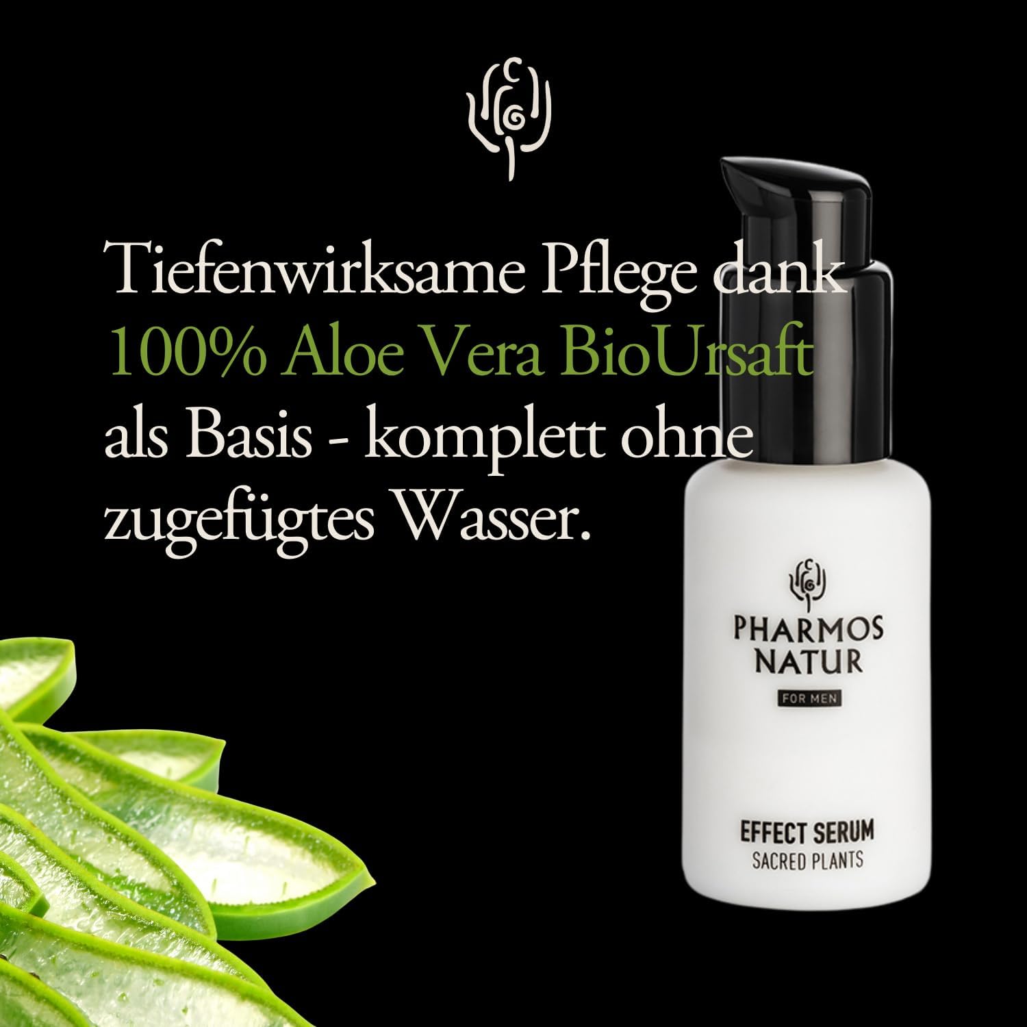 Pharmos Natur Nature Of Men Effect Serum 2x 50ml – Anti-Aging Gesichtspflege Vegan – Hautpflege mit Bio Aloe Vera & Traubenkernöl - Männerpflege Gesichtsserum Naturkosmetik