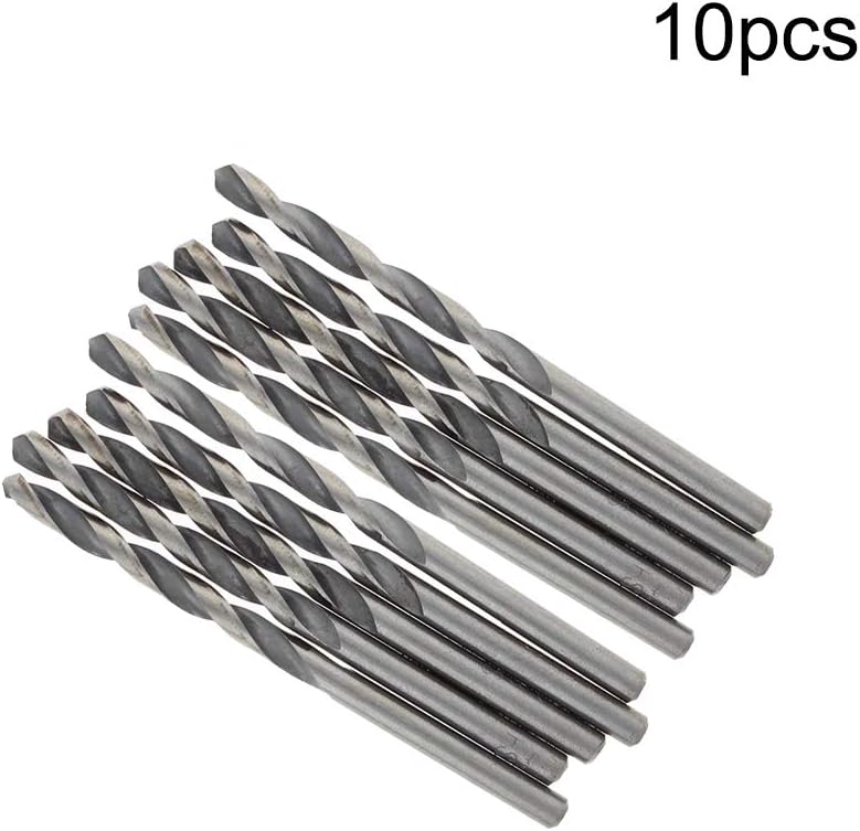 Utoolmart Twist Drill High Speed Steel Bit, Mini Twist Drill Bits Set, Jobber Small Twist Drill Bits, 4.3mm Twist Drill, HSS-4241 Twist Drill Bit Set, for Steel Aluminum Alloy, 10 Pcs